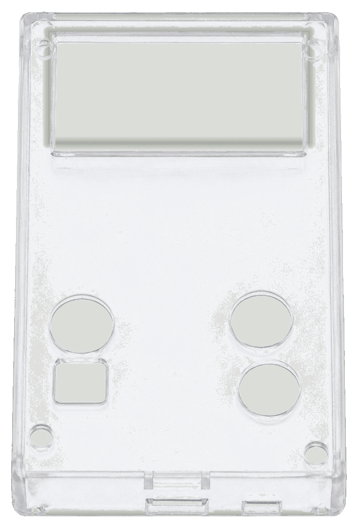Detached transparent resin enclosure frame with control openings