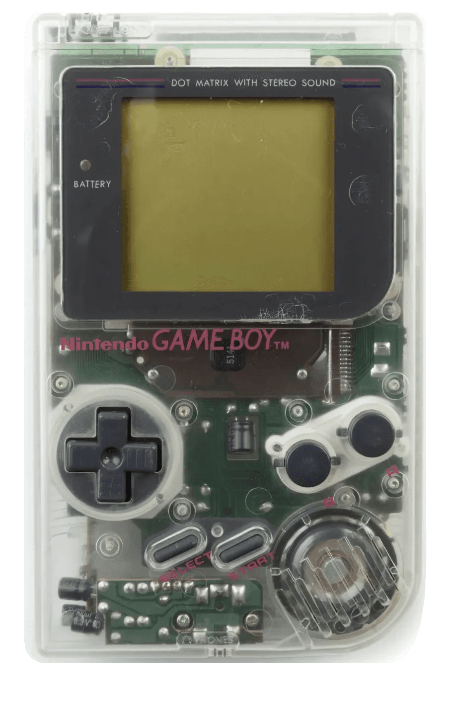 Transparent classic handheld game console